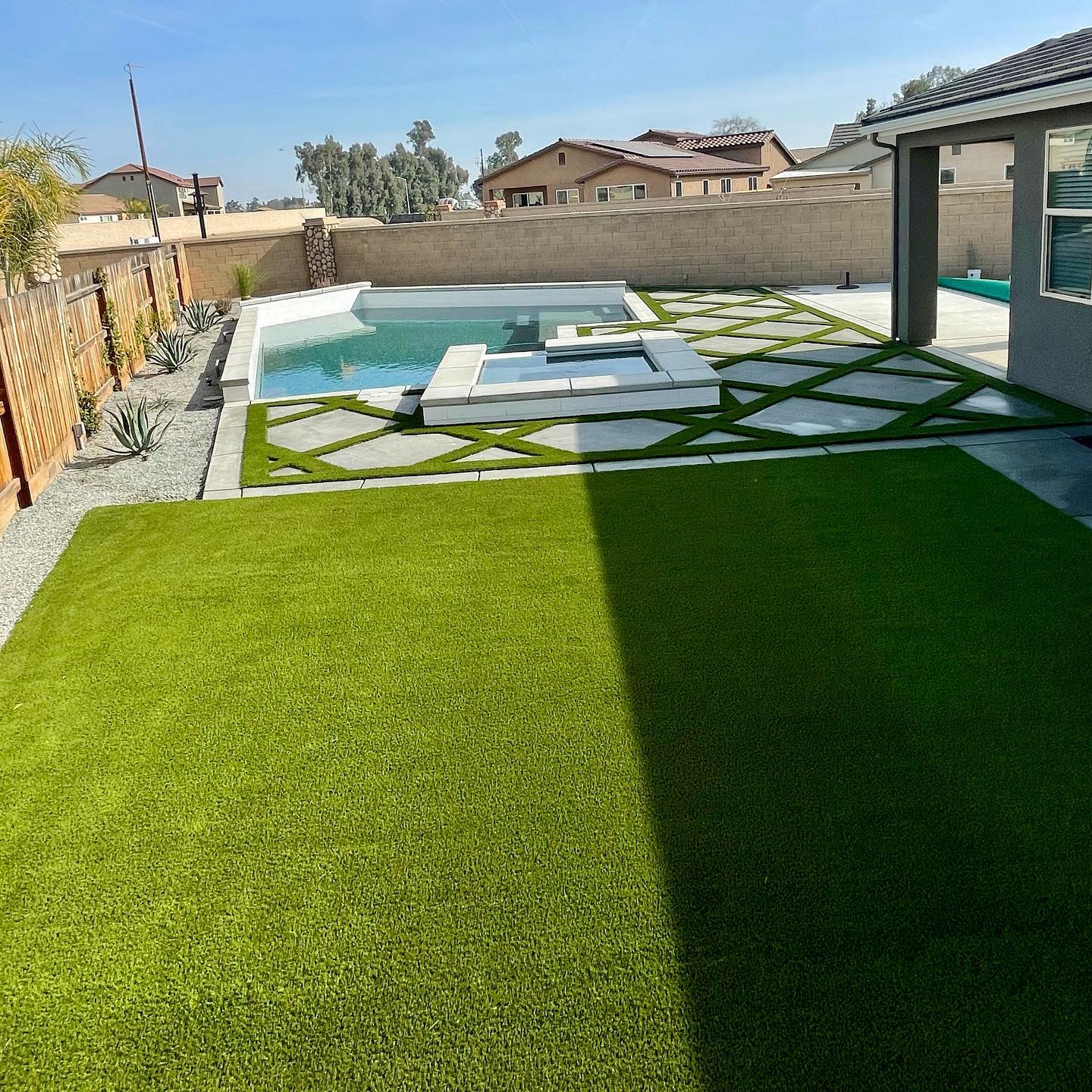 Artificial grass backyard from SYNlawn