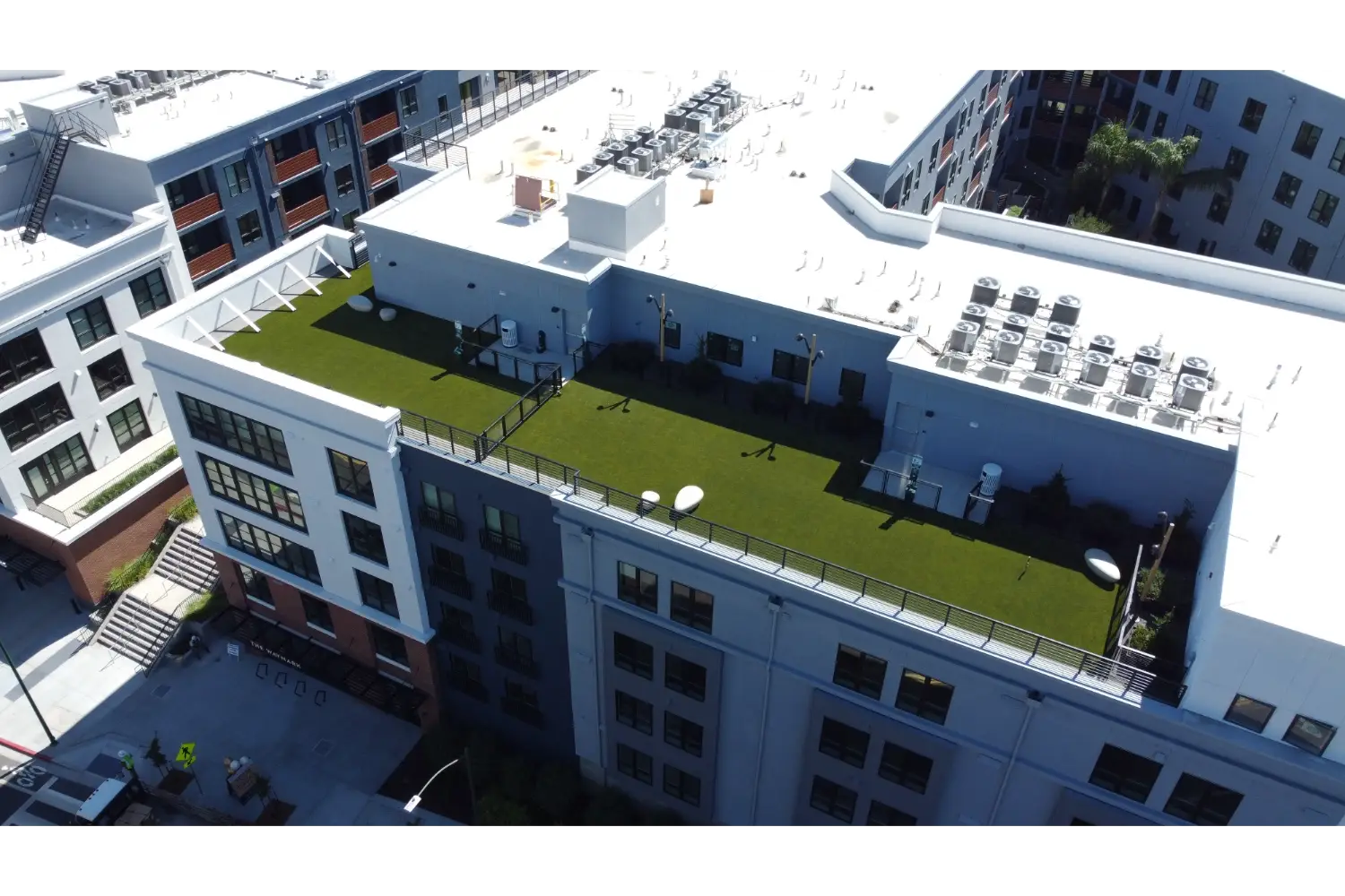 Artificial grass rooftop installation from SYNLawn