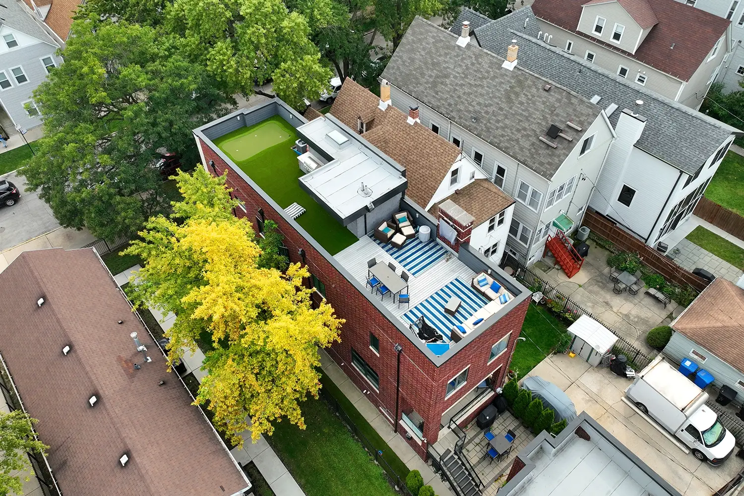 Artificial grass rooftop installation from SYNLawn