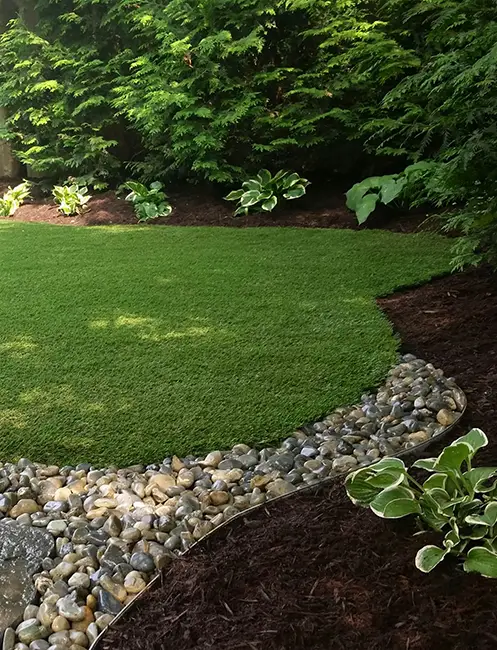 Artificial grass landscape installation from SYNLawn